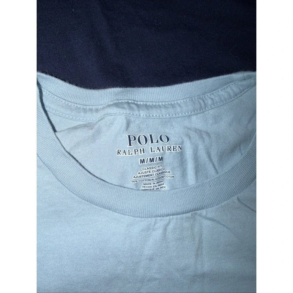 Polo Ralph Lauren Shirt Lot of 2 Mens Medium Blue‎ Classic Fit Mens Casual Used